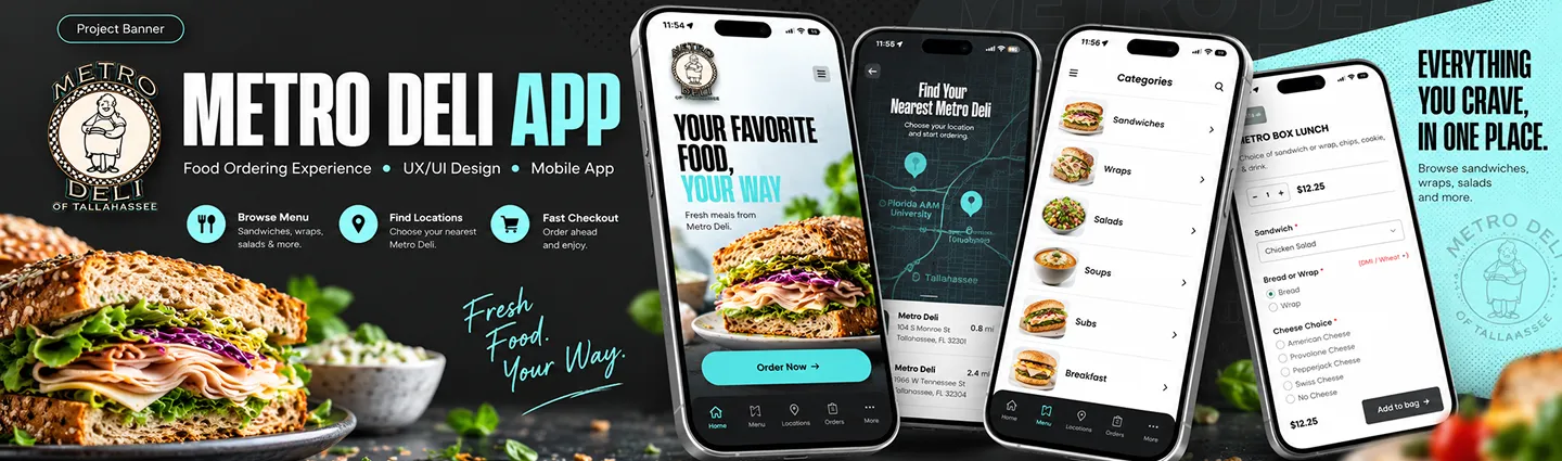 Metro Deli App Store Screenshot Design